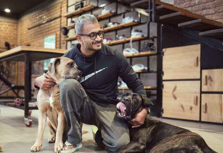 Anil Reddy With his pets