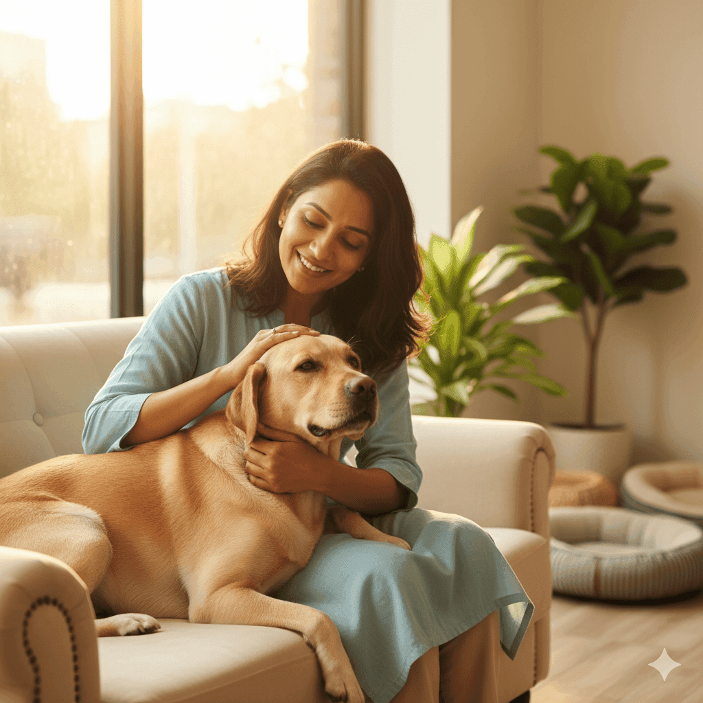 Pet Parent Cuddling Their Pet